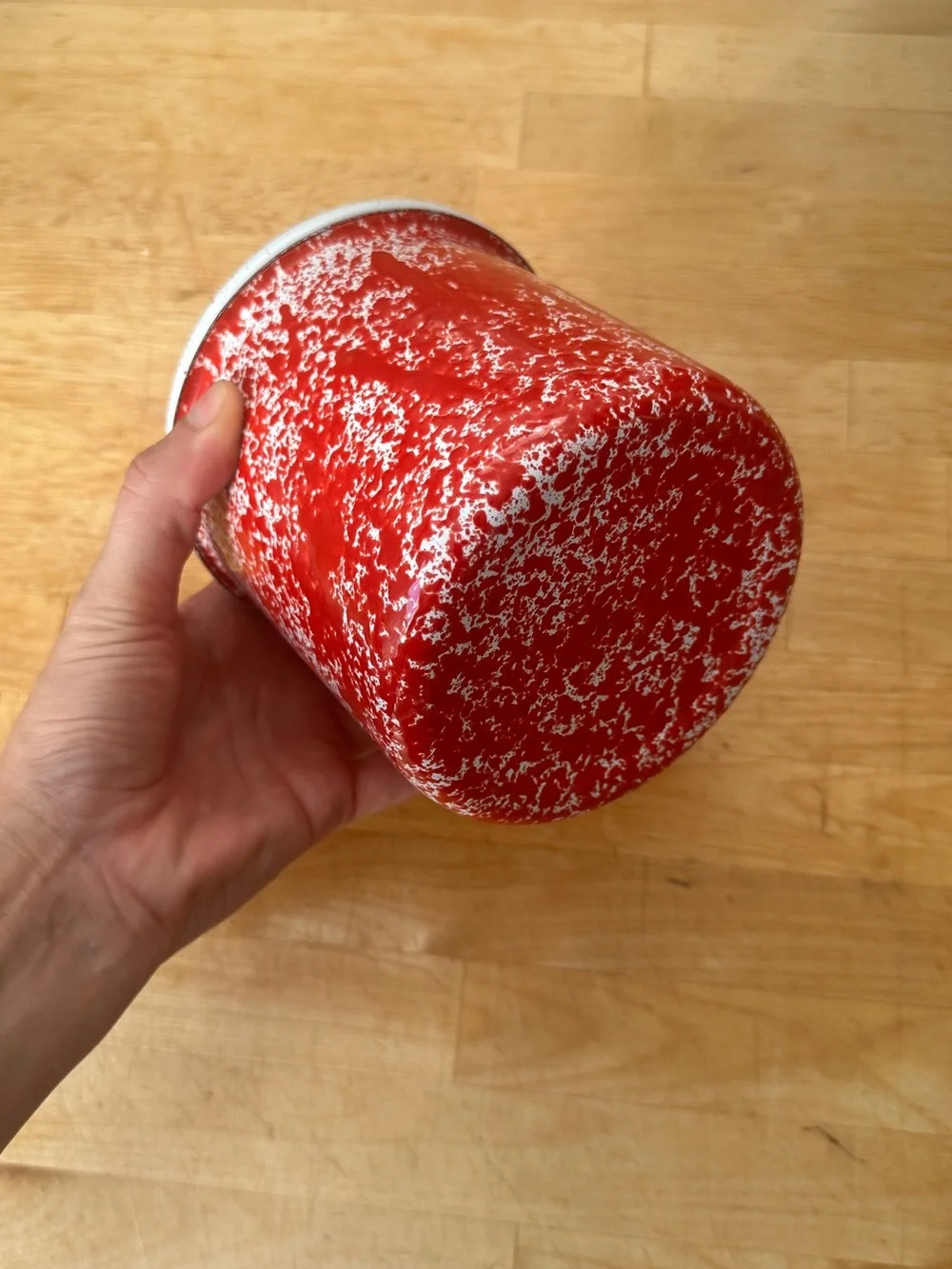 Farmhouse Red White Enamelware Splatterware Speckle Canister Set